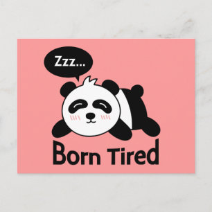 Cartão Postal Desenho animado de panda fofo dormindo
