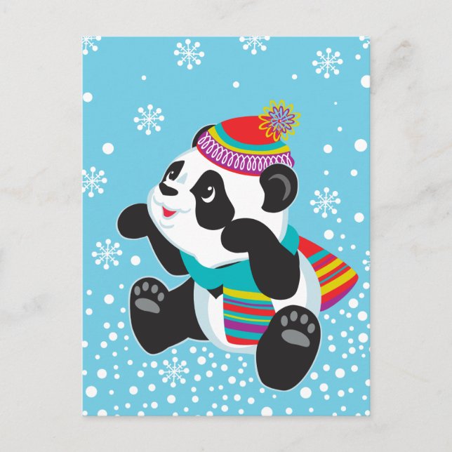 Cartão Postal desenho animado panda (Frente)