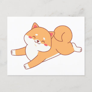 Cartão Postal desenho animado shiba inu