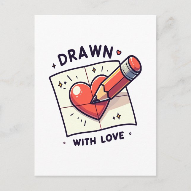 Cartão Postal Desenho com amor (Frente)