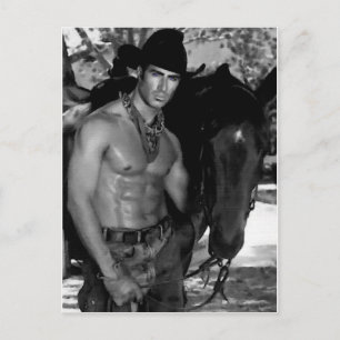 Cartão Postal Desenho: Cowboy & Horse