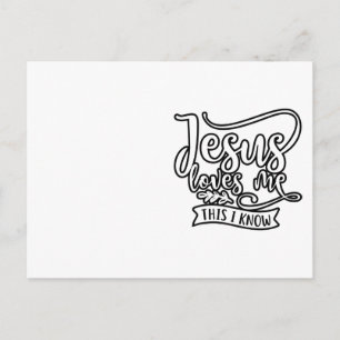 Cartão Postal Desenho Cristão Jesus Me Ama. Isto Eu Sei
