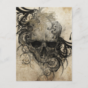 Cartão Postal Desenho Da Arte De Tatuagem, Ilustração Feita À