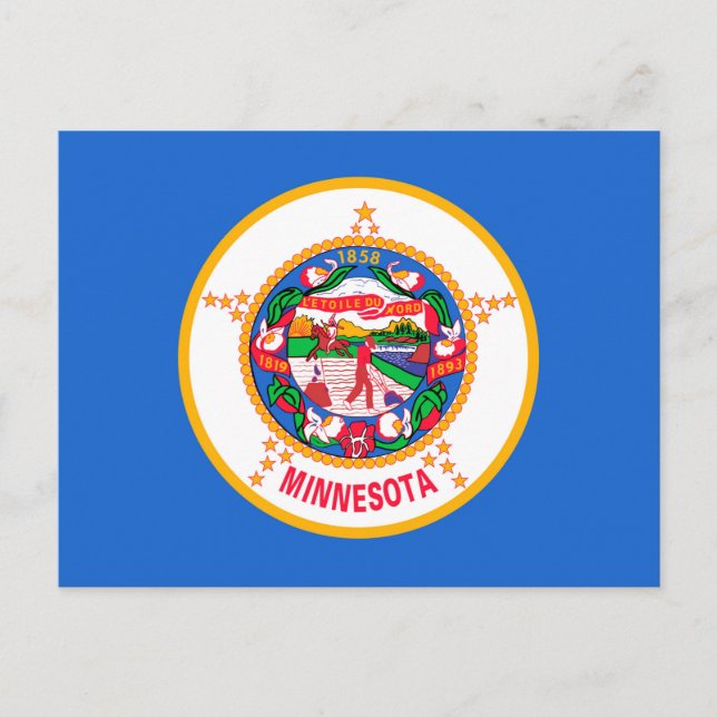 Cartão Postal Desenho da Bandeira do Estado de Minnesota (Frente)