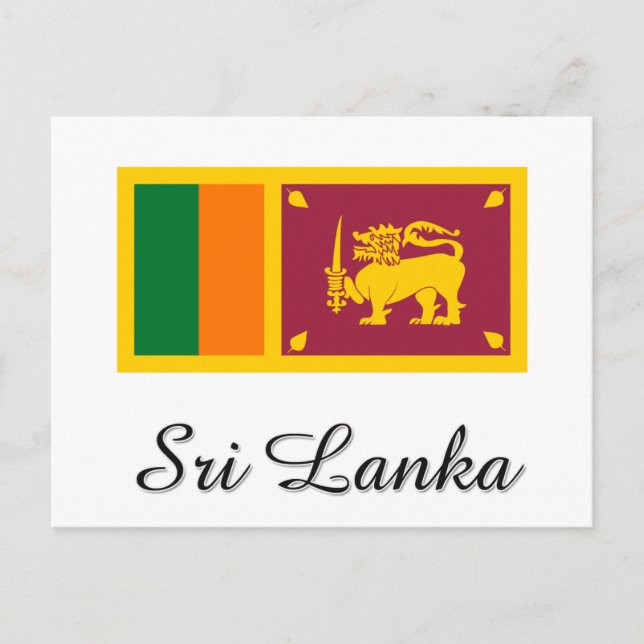Cartão Postal Desenho da Bandeira do Sri Lanka (Frente)