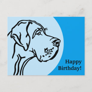 Cartão Postal Desenho da cabeça do Great Dane