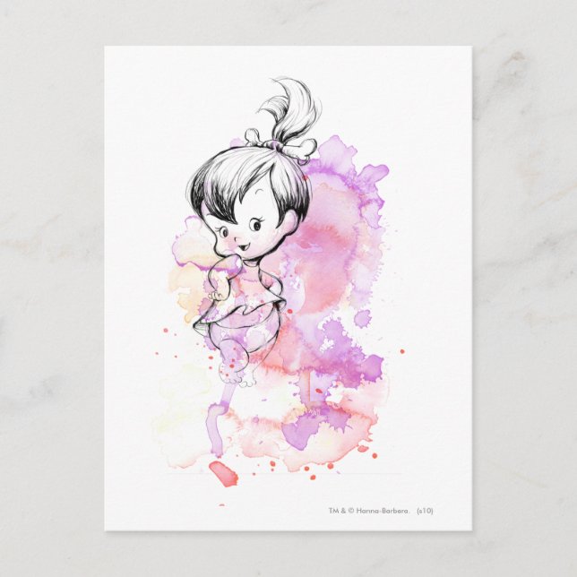 Cartão Postal Desenho da cor d'água PEBBLES™ (Frente)