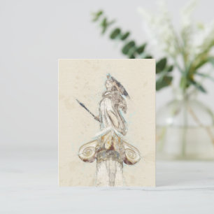 Cartão Postal Desenho da Estátua de Athena