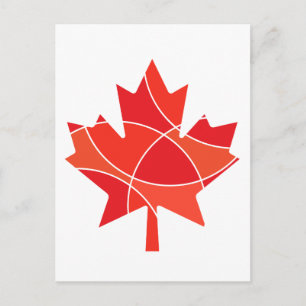 Cartão Postal desenho da folha de bordo canadense