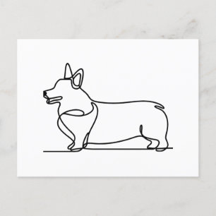 Cartão Postal Desenho da Linha Corgi