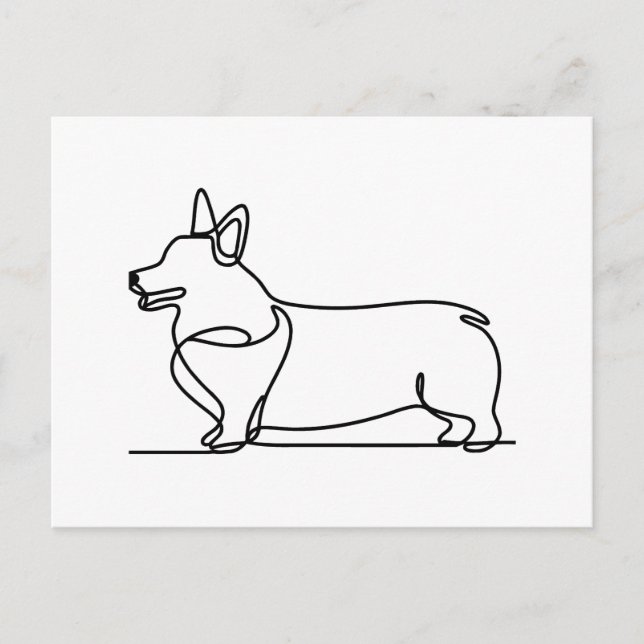 Cartão Postal Desenho da Linha Corgi (Frente)