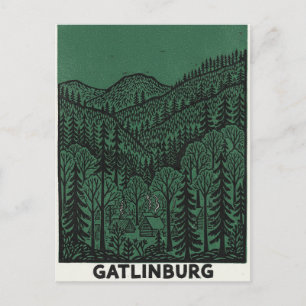 Cartão Postal Desenho da linha de Gatlinburg