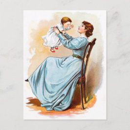 Cartão Postal Desenho da Vintage: Mãe com Menina