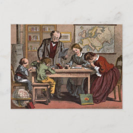Cartão Postal Desenho da Vintage: Professor de Escola Antiquada