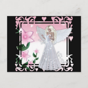 Cartão Postal Desenho de Anjo Floral