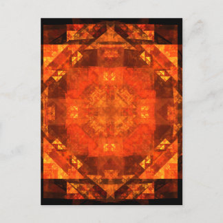 Cartão Postal Desenho de Arte Abstrata Mandala Fogo da Bênção