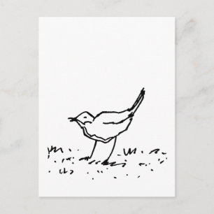 Cartão Postal Desenho de Arte de Caneta de Pássaro de Desenho An