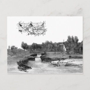 Cartão Postal Desenho De Arte De Máquinas Voadoras De Avião Vi
