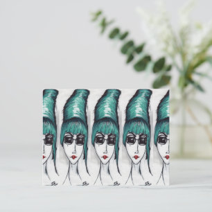 Cartão Postal Desenho de Arte Pop da Mãe Monstro Sassy Beehive