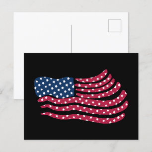 Cartão Postal Desenho de Bandeira Vermelha Branca e Azul