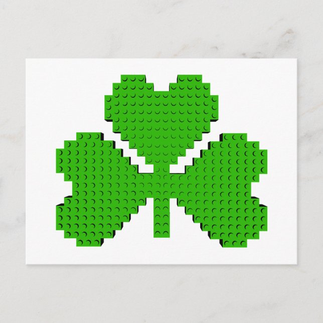 Cartão Postal Desenho de blocos de construção de shamrock (Frente)