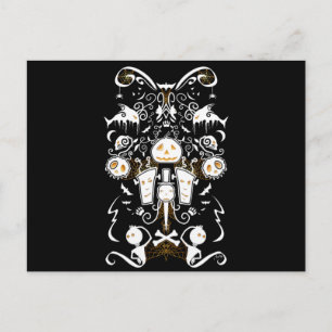 Cartão Postal Desenho de Colagem de Halloween