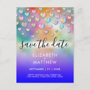 Cartão Postal Desenho de Coração Colorido com Pontos