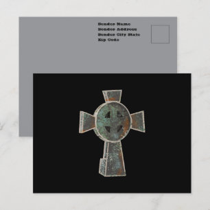 Cartão Postal Desenho de Cruz de Lápide de Cemitério de Hallowee
