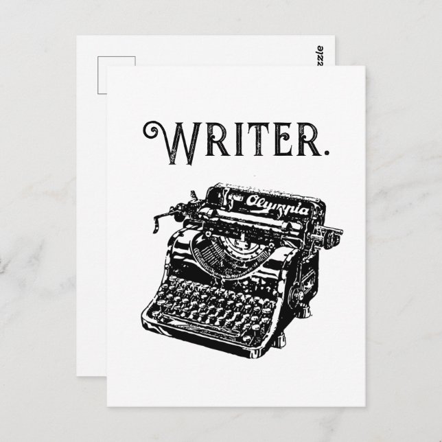 Cartão Postal Desenho de Desenho de Tinta do Escritor de Digital (Frente/Verso)