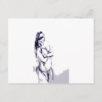 Cartão Postal Desenho de design de menina engraçado