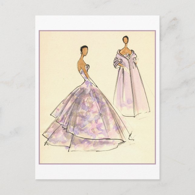 Cartão Postal Desenho de Design de Moda de Palhaço (Frente)