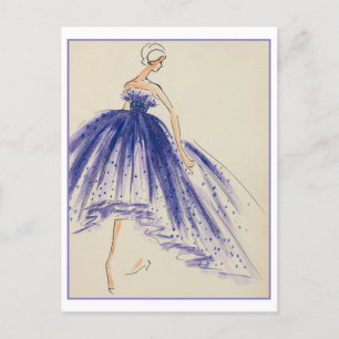 Cartão Postal Desenho de Design de Moda de Palhaço