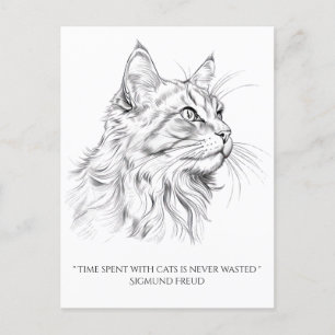 Cartão Postal Desenho de gato