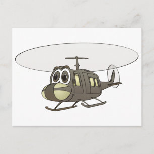 Cartão Postal Desenho de Helicóptero Huey