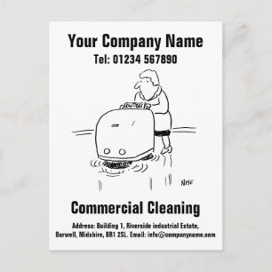Cartão Postal Desenho de Limpeza Comercial para personalizar