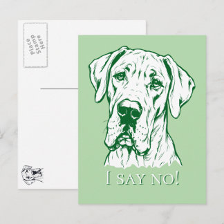 Cartão Postal Desenho de linha Grande Danés Retrato
