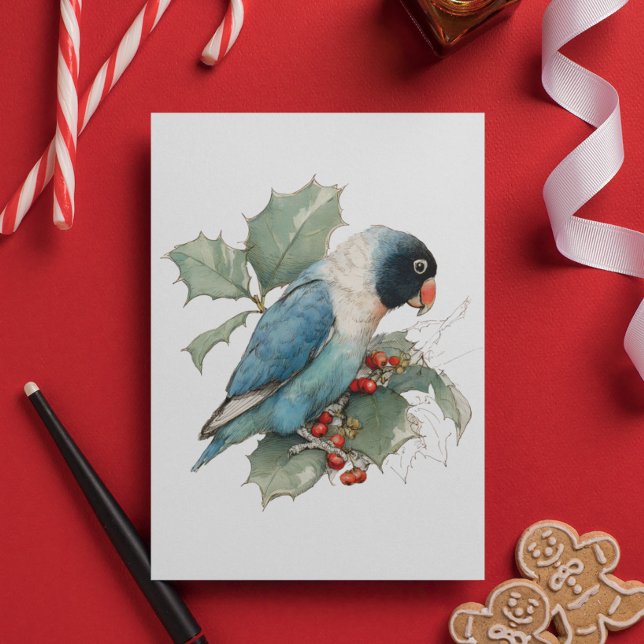 Cartão Postal Desenho de Lovebird Mascarado Preto (Criador carregado)