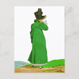 Cartão Postal Desenho de moda elegante e bonito da Regência Verd