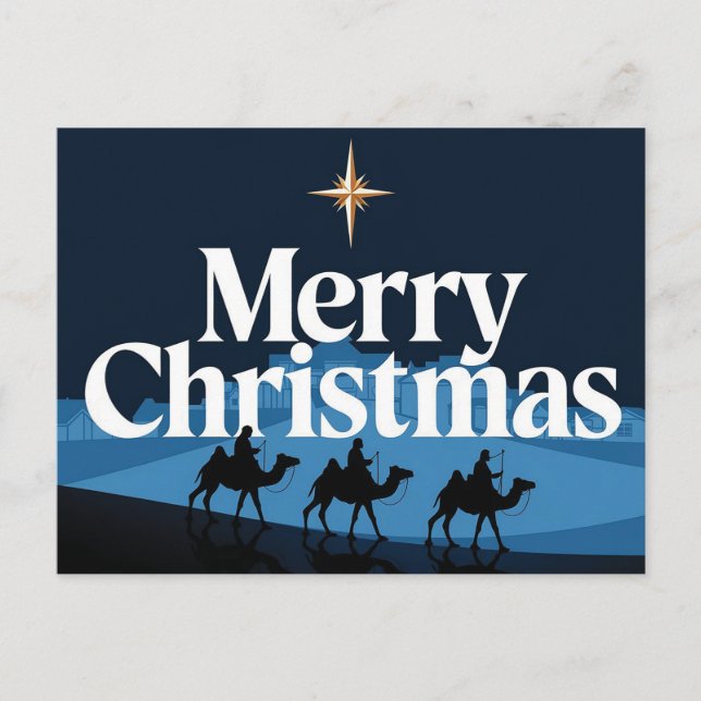 Cartão Postal Desenho de Natal Elegante - A Estrela de Belém (Frente)