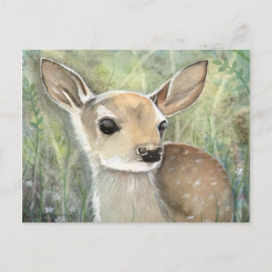 Cartão Postal Desenho de pintura em aquarela de vida selvagem de