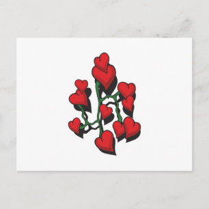 Cartão Postal Desenho de Tatuagem Coração Vermelho
