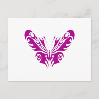 Cartão Postal Desenho de Tatuagem de Borboleta Tribal
