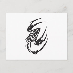 Cartão Postal Desenho de Tatuagem de Escorpião Tribal