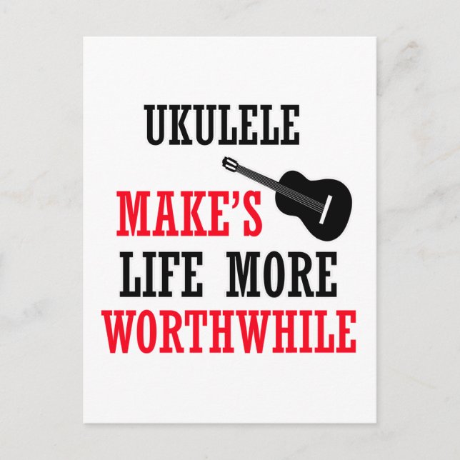 Cartão Postal desenho de ukulele (Frente)