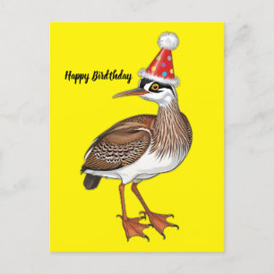 Cartão Postal Desenho de uma garça americana usando chapéu de an