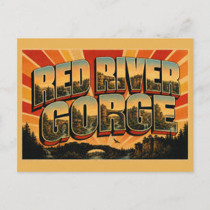 Cartão Postal Desenho de Viagem Antigo do Red River Gorge KY