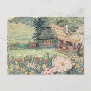 Cartão Postal Desenho de Vintage: Pequena Algodão de Montanha em