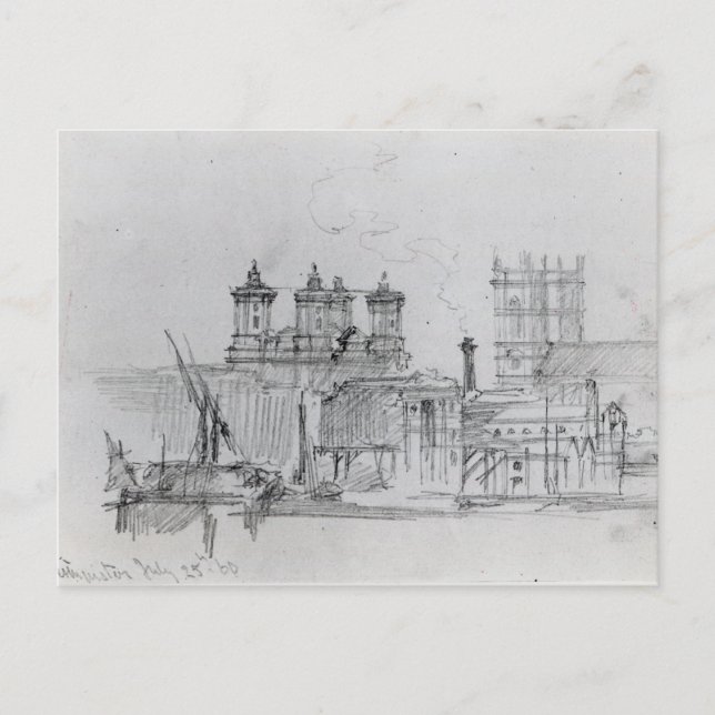Cartão Postal Desenho de Westminster, 1860 (Frente)