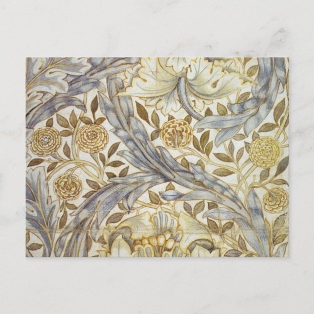 Cartão Postal desenho de William Morris, Marigold Africano (Frente)