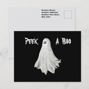 Cartão Postal Desenho Divertido do Fantasma do Halloween Passado